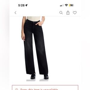 Mother the Spinner sneaker wide leg Jean in Black size 28 in "black magic"